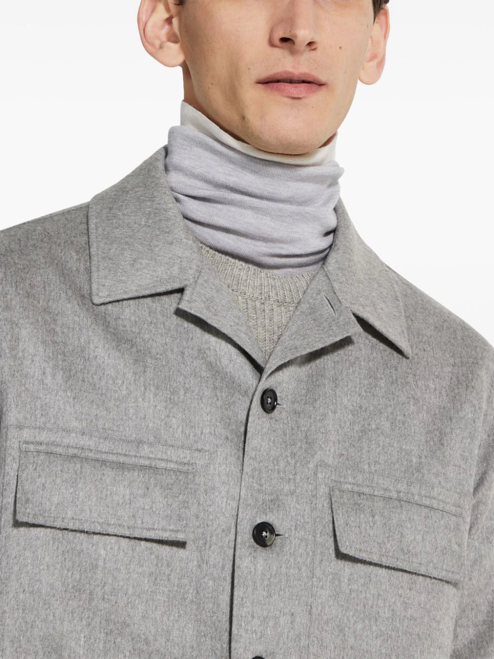 Zegna Men Oasi Alba Shirt Jacket Grey - Image 10