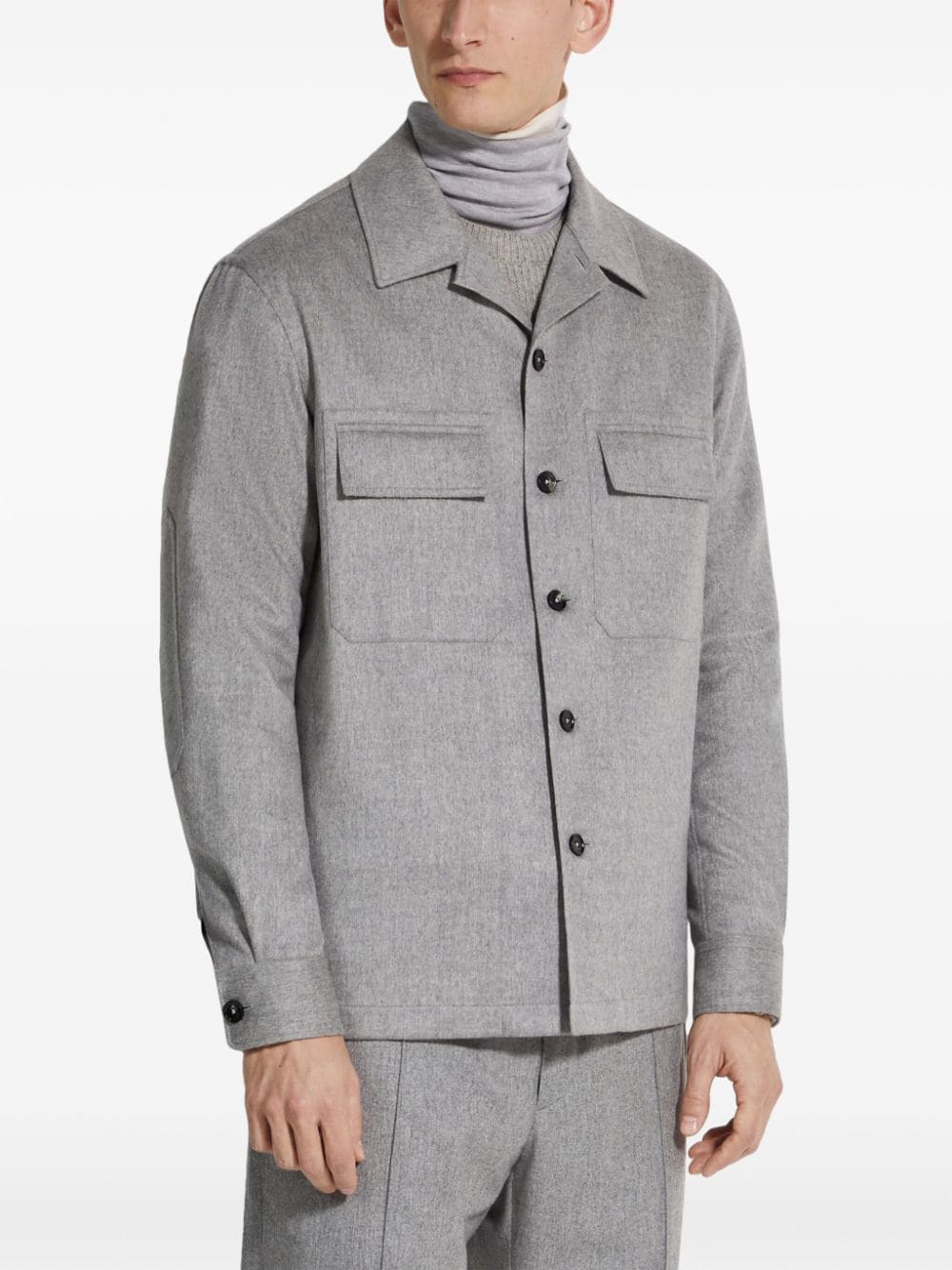 Zegna Men Oasi Alba Shirt Jacket Grey - Image 3