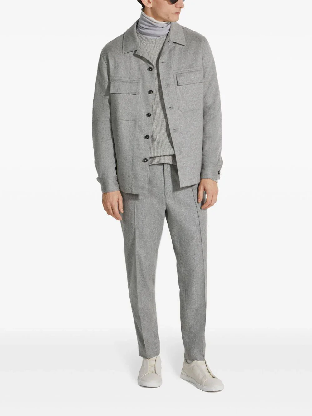 Zegna Men Oasi Alba Shirt Jacket Grey - Image 6