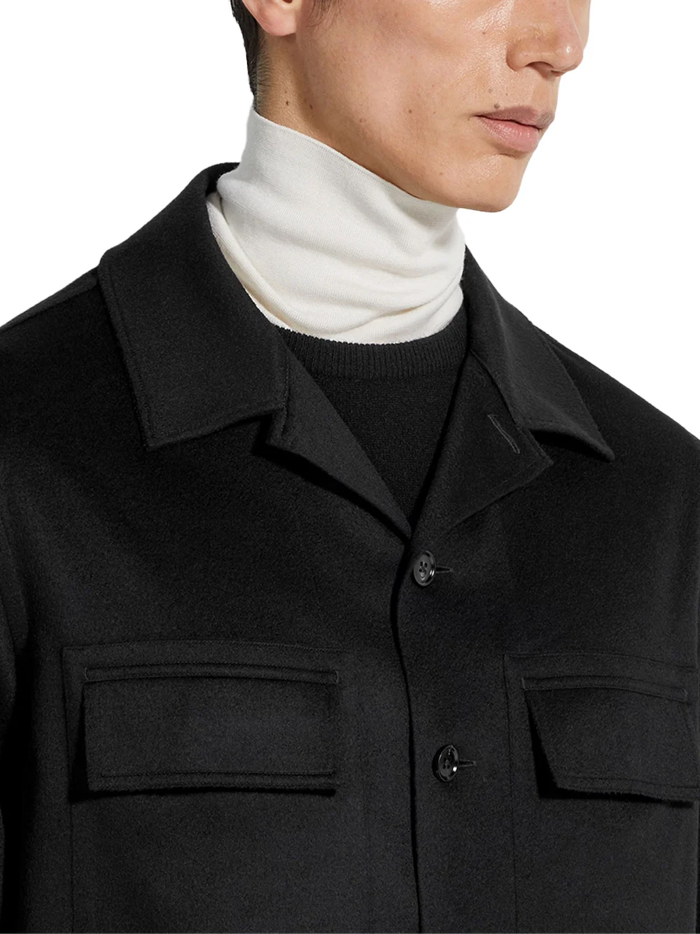 Zegna Oasi Cashmere Alba Overshirt Black - Image 4