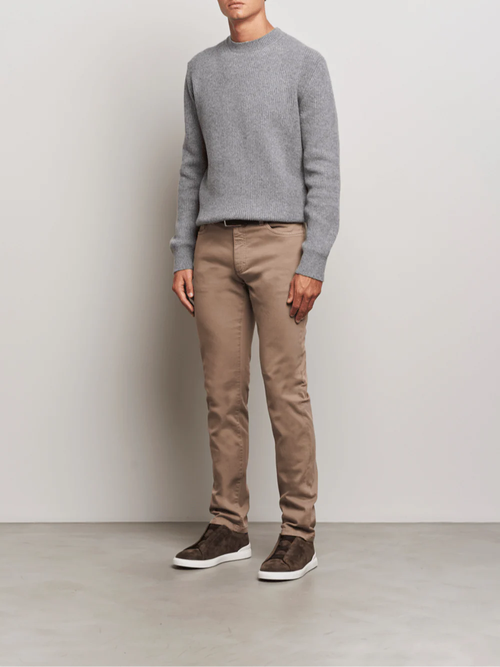 Zegna Men Oasi Cashmere Sweater Grey - Image 10