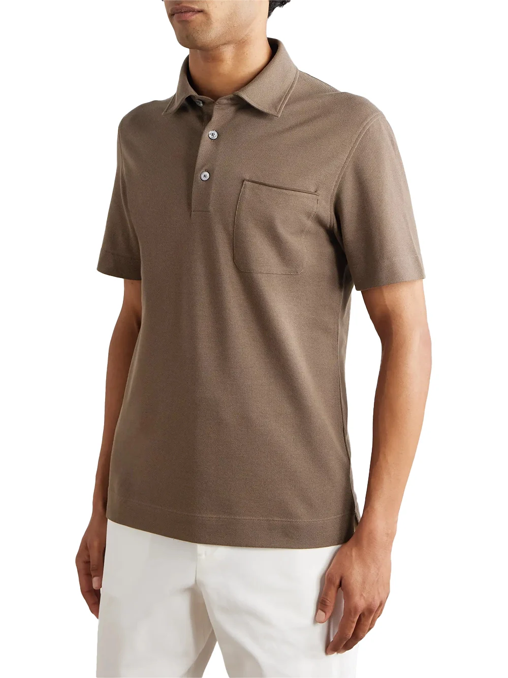 Zegna Polo Shirt Dark Taupe - Image 3