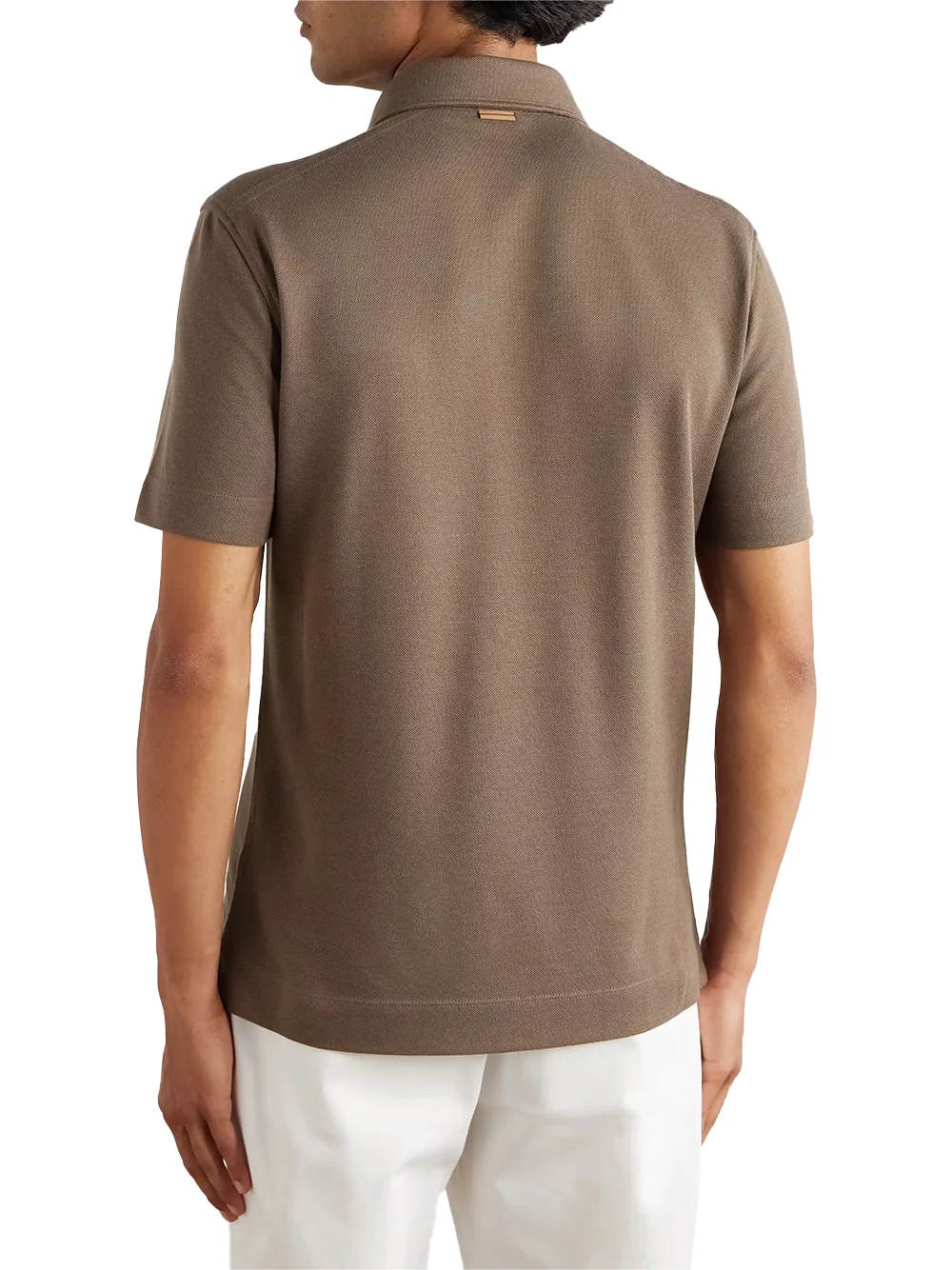 Zegna Polo Shirt Dark Taupe - Image 4