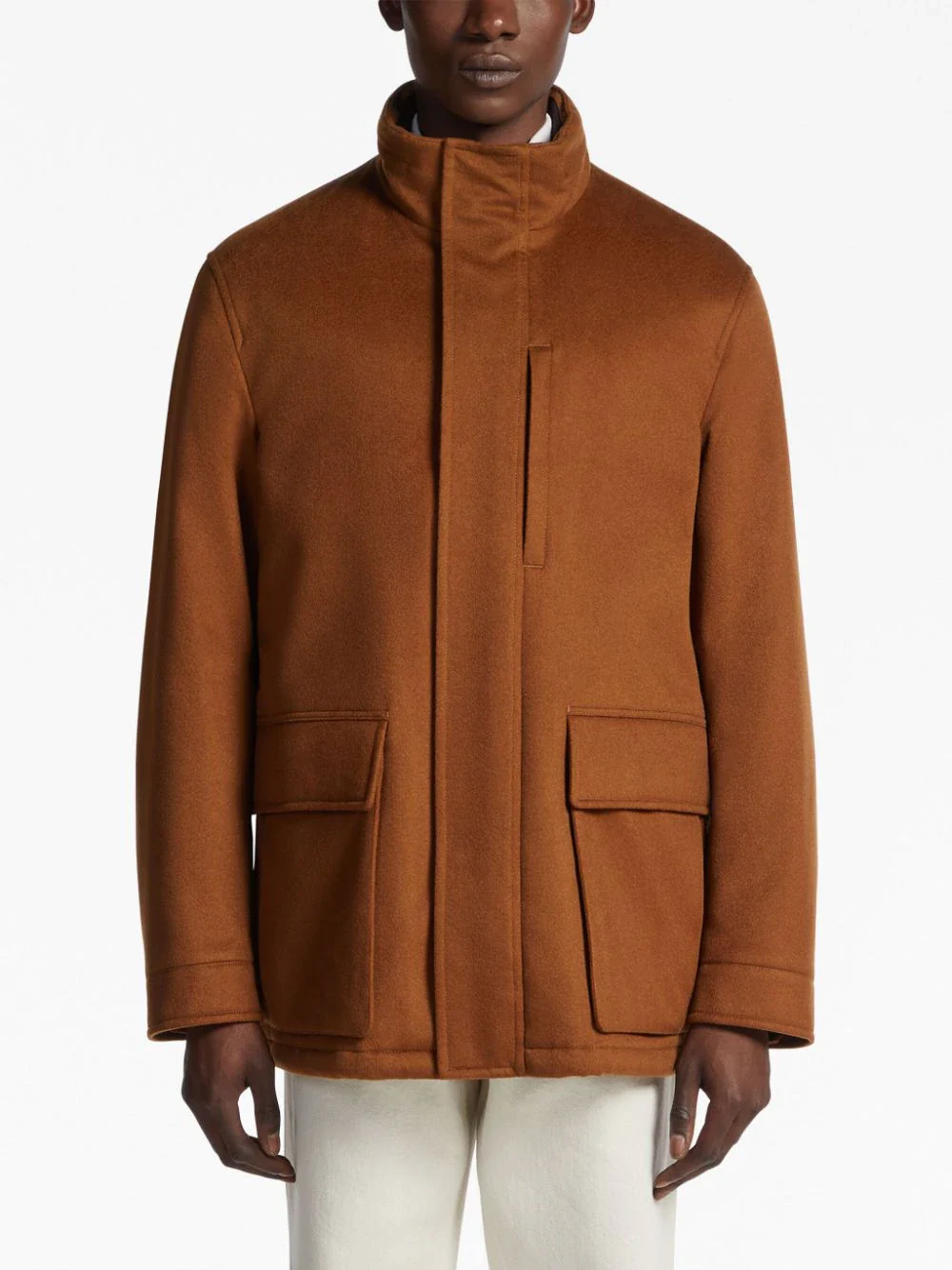 Zegna Men Saharan Cashmere Jacket Brown - Image 3