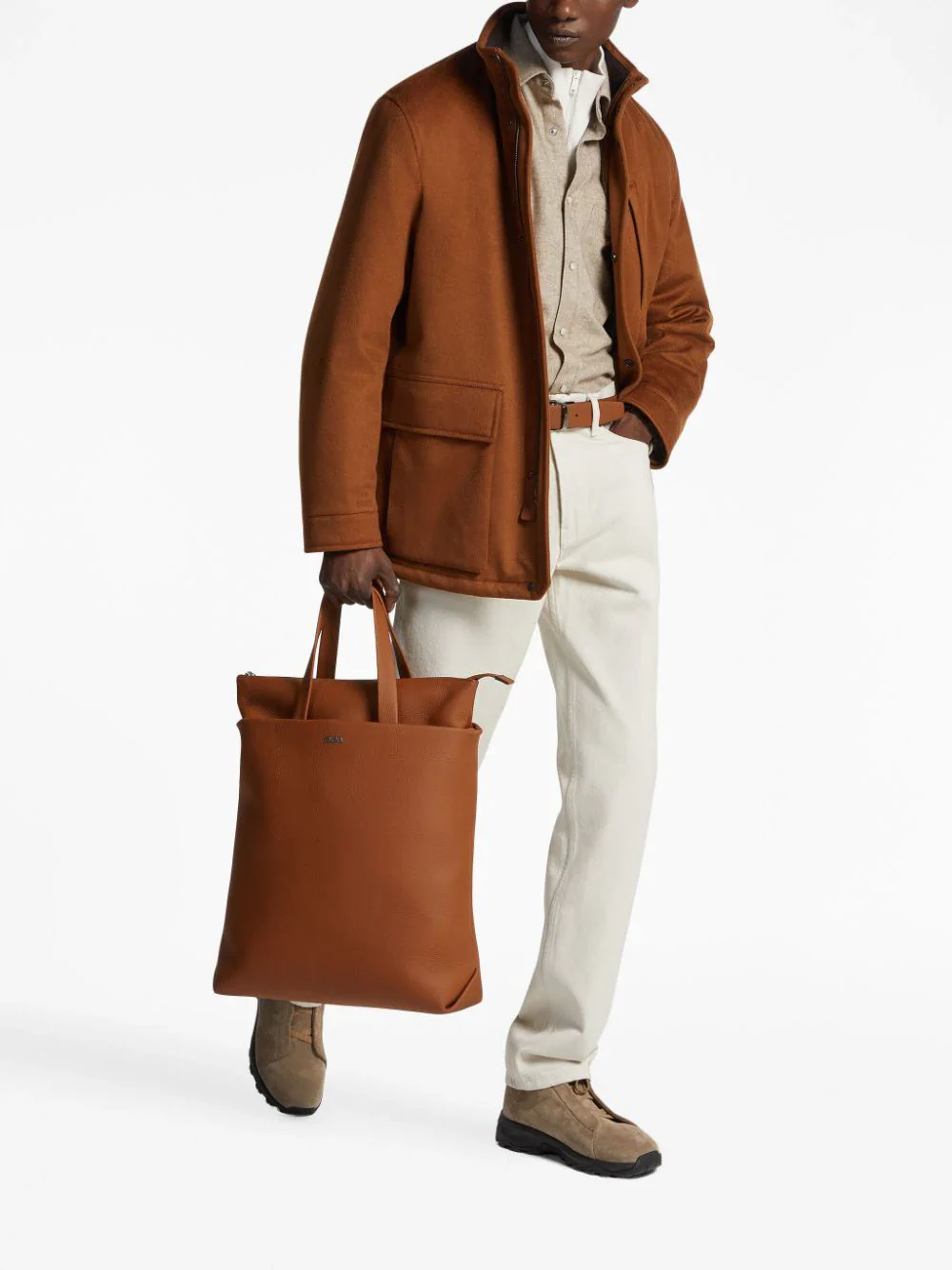 Zegna Men Saharan Cashmere Jacket Brown - Image 6