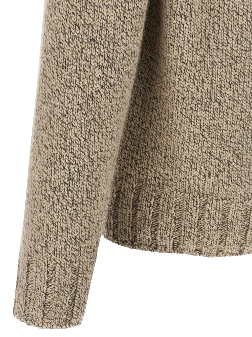Zegna V-Neck Jumper Beige - Image 5